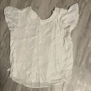 LOFT White Floral Blouse